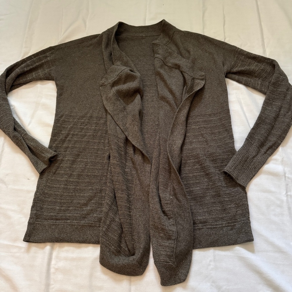 Lululemon 4 Find Your Calm Wrap Sweater Cardigan Olive Green Cozy Lounge